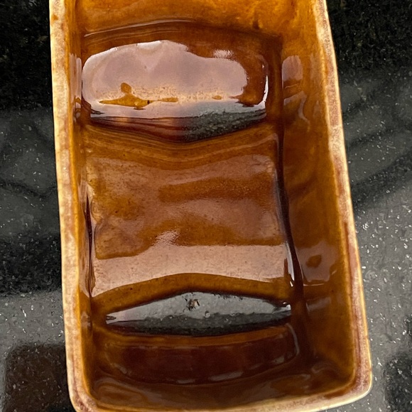 VINTAGE 1960s planter pot - BULB SUCCULENT PLANTER 6” Amber / brown drip glaze - Picture 7 of 9